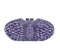 LNNXSZ Bolso Fiesta Mujer Bolso de mano morado champán for mujer, con cristales, for boda, fiesta, cena, noche, bolso de mano con diamantes huecos(PURPLE)