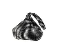 LNNXSZ Bolso Fiesta Mujer Bolso de noche pequeño con diamantes de imitación suaves, bolso de mano de día con cremallera, monedero de bolsillo con bolsos negros, dorados y plateados.(Black)