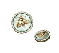 LNNXSZ Botón de Costura 10PCS Diamond Bee Buttons Retro Rhinestones Metal Buttons Clothing Sewing Tailor Accessories Coat Needlework Supplies(Color:Sky Blue,Size:18MM)