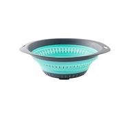 LNNXSZ Cesta de Drenaje Multifuncional 2pcs Collapsible Silicone Kitchen Storage Basket Multi-Use Fruit Vegetable Drainer Foldable Kitchen Draining Organzier(Oval-Green)