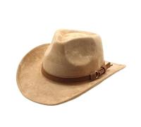 LNNXSZ Sombreros de Vestir Wome Hombres Gamuza Negra Chapeu Sombrero de Cowboy del Oeste Caballero Jazz Sombrero Hombre Gorra Papá Sombreros de Vaquera Tamaño 56-58 cm(Tan)