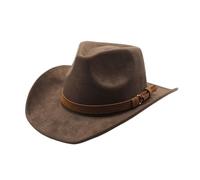 LNNXSZ Sombreros de Vestir Wome Hombres Gamuza Negra Chapeu Sombrero de Cowboy del Oeste Caballero Jazz Sombrero Hombre Gorra Papá Sombreros de Vaquera Tamaño 56-58 cm(Black)