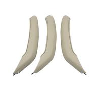 Lnojxxk Tirador Puerta Copiloto Para X3 X4 F25 F26 2010-2016 Manija Interior De La Puerta Del Pasajero Cubierta Exterior De Cuero Juego De Molduras(RHD 3PCS Set Oyster)
