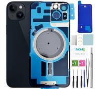 LNONLS Cristal Trasero de Repuesto para iPhone 14 con Marco Impermeable y Lente de cámara + Kit de Herramientas de reparación Profesional (Medianoche)