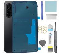 LNONLS Cubierta trasera original de repuesto para Samsung Galaxy A17 5G, cubierta trasera de batería con lente de marco de cámara y kits de herramientas de reparación, plástico negro (no para 4G)