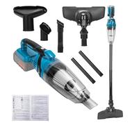 Lnopever Aspiradora de Mano Potente Sin Cable, Mini Aspirador Industrial 18V con Batería, Aspirador Coche Potente Sin Cable, Aspiradora Pequeña para Cenizas, Hojas y Exterior, Incluye Accesorios