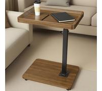 Lnopever Mesa auxiliar giratorio con ruedas y bandeja de 360°, mesas giratorias para sala de estar y dormitorio