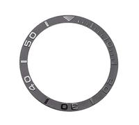 LNQKJXIIA Ceramic Bezel Insert 38mm, Waterproof Silver Black Dive Bezel Ring Watch Accessory Replacement Part(Noir)