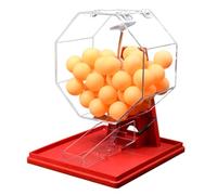 LNQKJXIIA Jaula de Bingo acrílica - Máquina de lotería Manual con 50 Bolas, Ideal for centros comerciales y Salas de Entretenimiento(Rot)