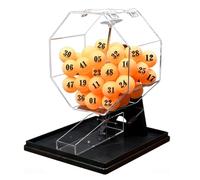 LNQKJXIIA Jaula de Bingo acrílica - Máquina de lotería Manual con 50 Bolas, Ideal for centros comerciales y Salas de Entretenimiento(Noir)
