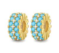 LNQOBU Clip Spacer Charme para Pulsera Plata de ley 925 Pavé Zirconita Cubica Clip Lock Spacer Stopper Charms Bead