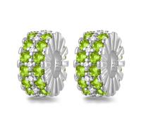LNQOBU Clip Spacer Charme para Pulsera Plata de ley 925 Pavé Zirconita Cubica Clip Lock Spacer Stopper Charms Bead