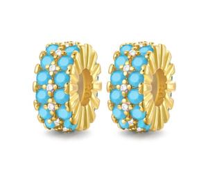 LNQOBU Clip Spacer Charme para Pulsera Plata de ley 925 Pavé Zirconita Cubica Clip Lock Spacer Stopper Charms Bead