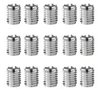 LNSYSNS 15 Piezas Casquillos Roscados, Inserto de Rosca M8 a M6, Plateado Casquillo Roscado de Acero Inoxidable, 10 mm de Largo, Apto para Muebles, Automóviles e Ingeniería Mecánica