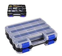 LNSYSNS Caja Organizadora Tornillos, 34 Compartimentos Caja para Tornillos, Doble Cara Organizador Tornillería, con Divisores Extraíbles, para Almacenar y Separar Tornillos y Piezas Pequeñas
