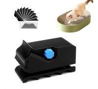 LNSYSNS Cortadoras de Tiras de Cartón Gatos, PLA-Impreso en 3D Cortador de Carton, Forma de Gato Herramienta de Corte de Cartón para Rascar, PLA Negro, con 10 Cuchillas para Rascadores de Gatos DIY