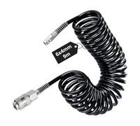 LNSYSNS Manguera Compresor Aire max 8 Bar, 4 x 6 mm Manguera Compresor Espiral con Conector de 1/4", 9 m Accesorios Compresor Aire, Negro, para Suministro de Aires Comprimido