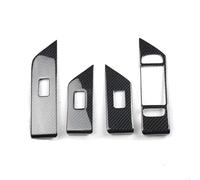 Lnterior del Coche Para Land Para Rover Para Range Para Rover Para Evoque 2012-2018 Embellecedor Del Panel Interruptor Elevalunas Reposabrazos De La Puerta(De fibra de carbono Negro)