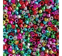 Lnvision 800 unidades de 6 x 8 mm, Abalorios Cuentas Perlas de Plástico para Pulseras Poni (Galvanizadas)