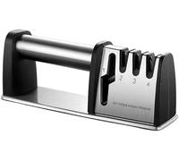 Lnwwrv Afilador de Cuchillos de Cocina, Afilador Manual de 4 Etapas para Cuchillos y Tijeras - Herramienta Multifuncional para Reparar, Restaurar y Pulir Cuchillas