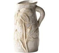 Lnwwrv Pequeño jarrón de cerámica Hecho a Mano con asa - Jarrón Decorativo Estilo Boho Moderno Vintage Envejecido, jarrón único y Lindo para la decoración del hogar