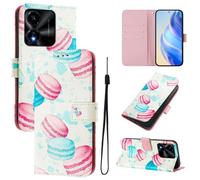 Lnxlanxx Funda Compatible para Honor X5C 4G / X5C Plus PU Piel Cuero Tapa Case Cover Flip Silicona Bumper Libro Soporte Dibujos Billetera Magnetica Antigolpes Carcasa (Pastel)