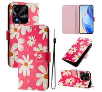 Lnxlanxx Funda Compatible para Honor X5C 4G / X5C Plus PU Piel Cuero Tapa Case Cover Flip Silicona Bumper Libro Soporte Dibujos Billetera Magnetica Antigolpes Carcasa (Margarita)