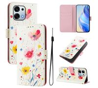 Lnxlanxx Funda Compatible para OPPO A6 Pro 5G/4G PU Piel Cuero Tapa Case Cover Flip Silicona Bumper Libro Soporte Dibujos Billetera Magnetica Antigolpes Carcasa (Flor)