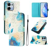 Lnxlanxx Funda Compatible para OPPO A6 Pro 5G/4G PU Piel Cuero Tapa Case Cover Flip Silicona Bumper Libro Soporte Dibujos Billetera Magnetica Antigolpes Carcasa (Hoja)