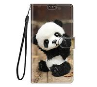 Lnxlanxx Funda Compatible para Oukitel C61 / C61 Pro PU Piel Cuero Flip Silicona Bumper Libro Tapa Case Cover Dibujos Billetera Magnetica Antigolpes Carcasa (Panda)