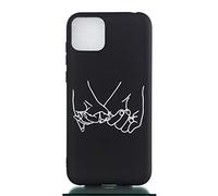 Lnxlanxx Funda Compatible para ZTE Blade A35/ZTE Blade A55 Silicona Bumper Tapa Negro Caso Motivo Moda Ultra Delgado Case Cover Carcasa (Mano)