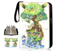 Lnxquizzic Álbum de colección para tarjetas, 55 páginas 440 capacidad Álbum de cartas coleccionables, Álbum de 4 bolsillos, Carpetas para organizar tarjetas, Porta tarjetas portátil resistente al agua