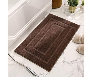 LNXSESN Alfombrilla Baño Color Chocolate Alfombra de Baño Microfibra Alfombras Baño Agua súper Absorbente Alfombra Baño Gruesa Alfombra Baño Antideslizante Suave Felpudo 40x60cm