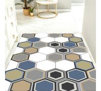 LNXSESN Felpudo Entrada Casa Felpudo Exterior Alfombra Salon Tapete Carpete | Suave Grueso Poliéster Duradero Alfombra Entrada Antideslizante Absorbente Lavable a Máquina,Azul Marino Gris 45x75cm
