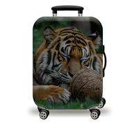 LNXSESN Funda Maleta Cabina Animal Tigre Verde Funda para Maletas Elástico Fundas Maletas de Viaje Lavable Protector de Equipaje con Cremallera Fundas para Maleta para 19-21 Pulgadas