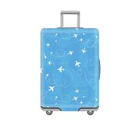 LNXSESN Funda Maleta Cabina Azul De Dibujos Animados Funda para Maletas Mediana Elástico Fundas Maletas De Viaje Lavable Protector De Equipaje con Cremallera Cubierta De Equipaje para 22-25 Pulgadas