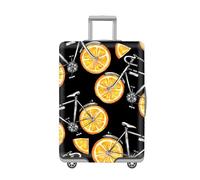 LNXSESN Funda Maleta Cabina Bicicleta Naranja Negro Funda para Maletas Mediana Elástico Fundas Maletas De Viaje Lavable Protector De Equipaje con Cremallera Cubierta De Equipaje para 26-28 Pulgadas