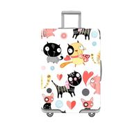LNXSESN Funda Maleta Cabina Blanca Amarillo Negro Funda para Maletas Elástico Fundas Maletas De Viaje Lavable Protector De Equipaje con Cremallera Cubierta De Equipaje para 19-21 Pulgadas