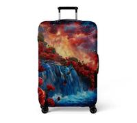 LNXSESN Funda Maleta Cabina Cascada Rosa Funda para Maletas de Viaje Elástico Fundas Maletas de Viaje Lavable Protector de Equipaje con Cremallera Fundas para Maleta para 19-21 Pulgadas