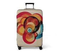 LNXSESN Funda Maleta Cabina Círculo Rojo Naranja Funda para Maletas de Viaje Elástico Fundas Maletas de Viaje Lavable Protector de Equipaje con Cremallera Fundas para Maleta para 19-21 Pulgadas