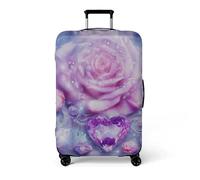 LNXSESN Funda Maleta Cabina Diamante Rosa Púrpura Funda para Maletas de Viaje Elástico Fundas Maletas de Viaje Lavable Protector de Equipaje con Cremallera Fundas para Maleta para 26-28 Pulgadas
