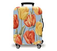 LNXSESN Funda Maleta Cabina Flor Azul Claro Funda para Maletas de Viaje Elástico Fundas Maletas de Viaje Lavable Protector de Equipaje con Cremallera Fundas para Maleta para 26-28 Pulgadas