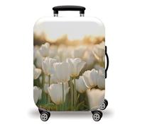 LNXSESN Funda Maleta Cabina Flor Blanca Funda Maleta Grande Elástico Fundas Maletas de Viaje Lavable Protector de Equipaje con Cremallera Fundas para Maletas para 29-32 Pulgadas