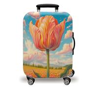 LNXSESN Funda Maleta Cabina Flor Naranja Verde Funda para Maletas de Viaje Elástico Fundas Maletas de Viaje Lavable Protector de Equipaje con Cremallera Fundas para Maleta para 22-25 Pulgadas