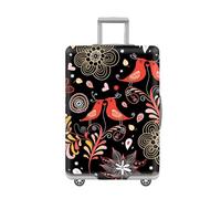 LNXSESN Funda Maleta Cabina Flor Negra Funda para Maletas Mediana Elástico Fundas Maletas De Viaje Lavable Protector De Equipaje con Cremallera Cubierta De Equipaje para 22-25 Pulgadas