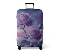 LNXSESN Funda Maleta Cabina Flor Púrpura Funda para Maletas de Viaje Elástico Fundas Maletas de Viaje Lavable Protector de Equipaje con Cremallera Fundas para Maleta para 22-25 Pulgadas