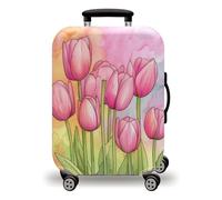 LNXSESN Funda Maleta Cabina Flor Verde De Mármol Funda para Maletas de Viaje Elástico Fundas Maletas de Viaje Lavable Protector de Equipaje con Cremallera Fundas para Maleta para 22-25 Pulgadas