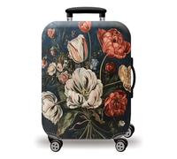 LNXSESN Funda Maleta Cabina Flor Verde Retro Funda Maleta Grande Elástico Fundas Maletas de Viaje Lavable Protector de Equipaje con Cremallera Fundas para Maletas para 29-32 Pulgadas