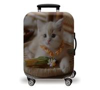 LNXSESN Funda Maleta Cabina Gato Verde Naranja Funda Maleta Mediana Elástico Fundas Maletas de Viaje Lavable Protector de Equipaje con Cremallera Fundas para Maletas para 22-25 Pulgadas