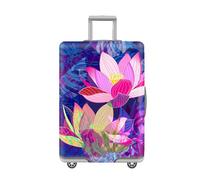 LNXSESN Funda Maleta Cabina Lotus Púrpura Tropical Funda para Maletas Mediana Elástico Fundas Maletas De Viaje Lavable Protector De Equipaje con Cremallera Cubierta De Equipaje para 26-28 Pulgadas